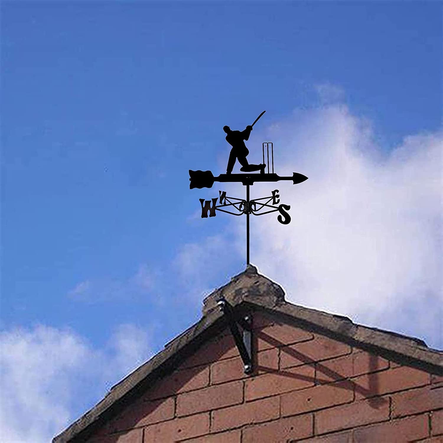 Metalowa wiatrowskaz, wiatrowskaz baseballowy Dekoracyjna wiatrowskaz Weathervane Garden Mount Yard Stake, Iron Weather Vane Farm Trwała scena, narzędzie pomiarowe Budowa palików o