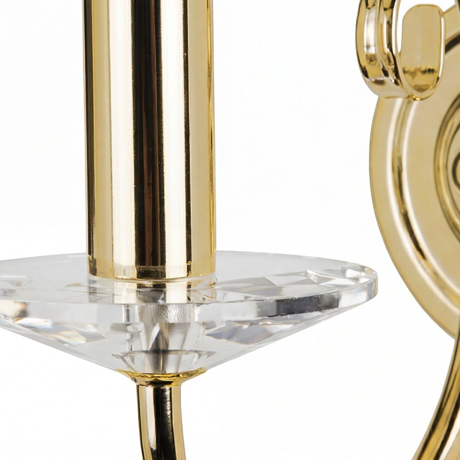 Licht-Erlebnisse Designer Wandleuchte Messing poliert Wohnzimmer Metall Kristall Glas Kerzenform E14 B:10 cm Schlafzimmer Flur Wandlampe Klassisch