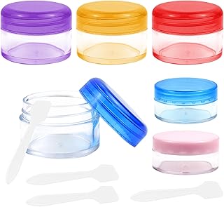 6Pcs Travel Bottles Pots Sample Pots Mini Travel Pots for Toiletries Small Travel Cream Pots Clear Cosmetic Containers Jars Leakproof Round Empty Plastic Cosmetic Jars with Lids for Makeup (20g, 10g)