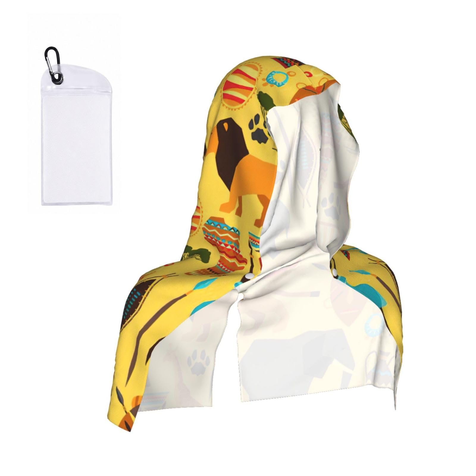 YQxwJL Africa Elephant Print Unsex Cooling Hoodie Towel, Cools Instantly When Wet Sun Protection For Sports Fitness Gym