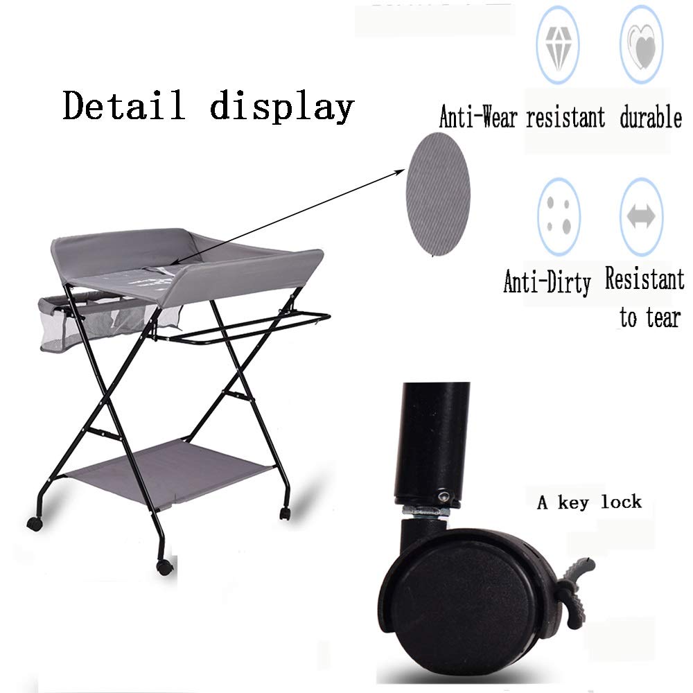 MObyat Baby Fasciatoio,Fasciatoio per Neonati, fasciatoio Multifunzione a Gamba Incrociata per Neonati, Organizer Portatile per Pannolini con Contenitore - fasciatoio a 3 Colori