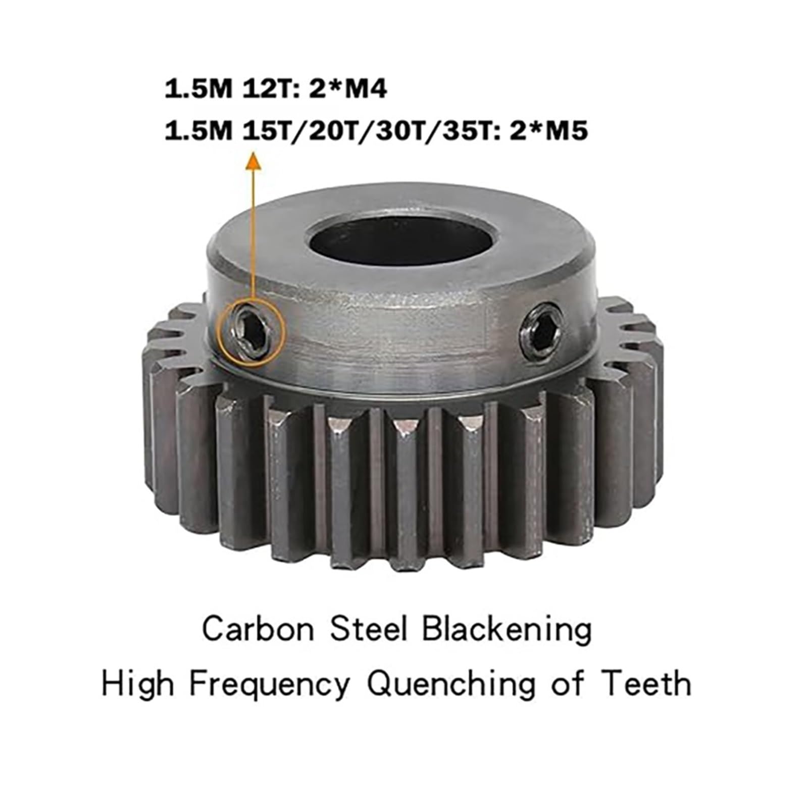 Crémaillère linéaire droite en acier, Pignon d'engrenage droit 1.5 Mod 12T-35T alésage 5/6/8mm étape 15-40mm 45 acier au carbone haute trempe(35 Teeth(Bore 8mm))
