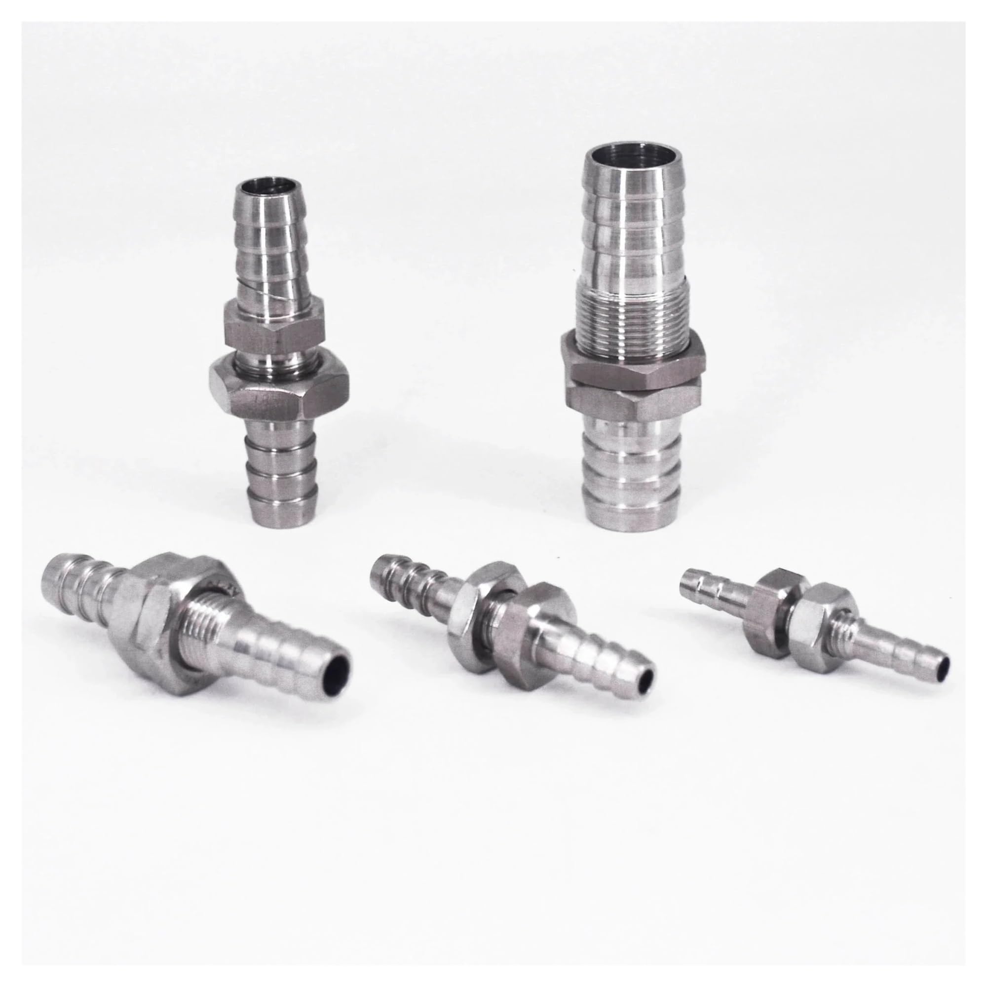 2,5 3 4 6 8 10 12 13 14 16 19 20 25 32mm espiga for manguera igual reducción 304 conector de montaje de tubería de cola de manguera de mamparo de acero inoxidable(1/4" OD x 1/4" OD x 1/8" Male NPT)