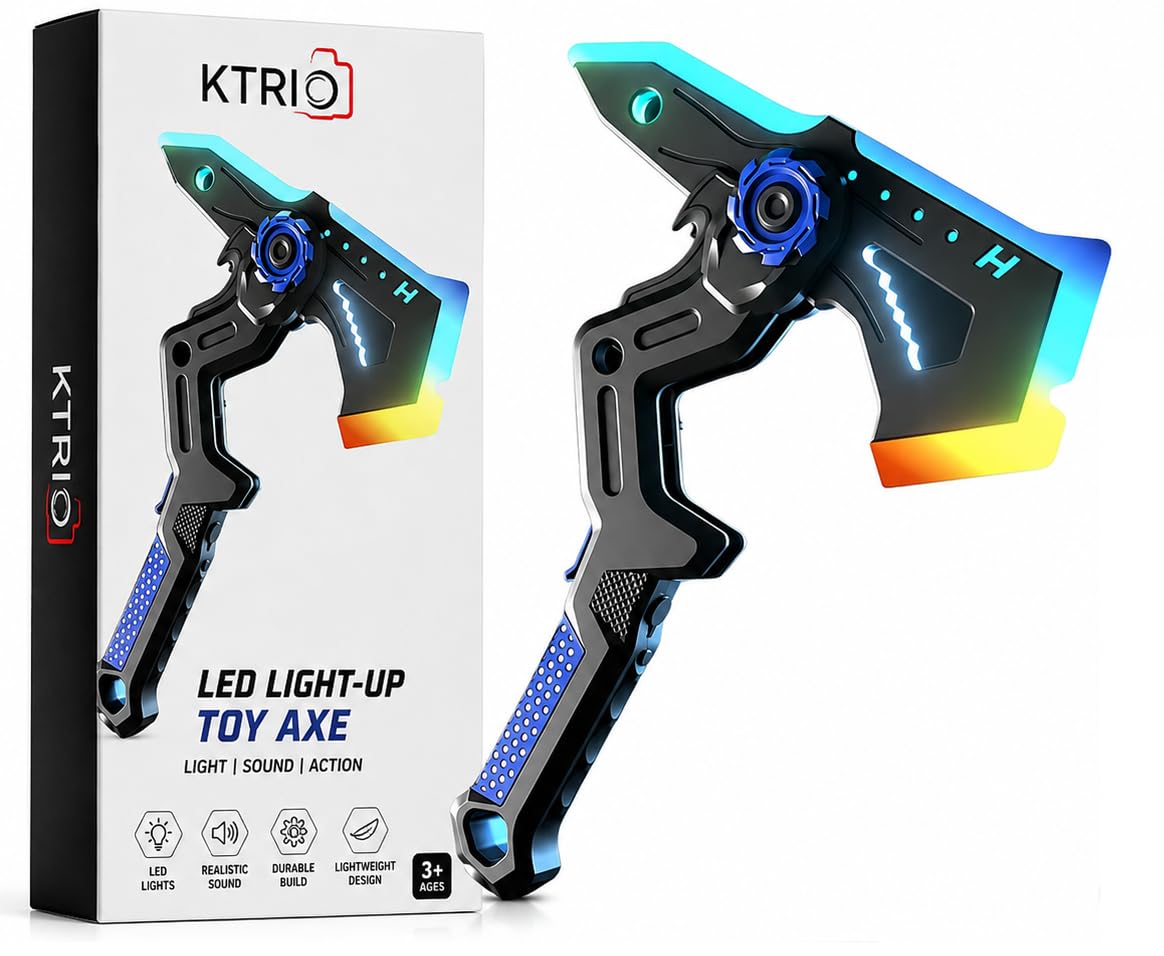 KTRIO 2-in-1 LED Fog Axe Sword Toy for Kids | USB Rechargeable