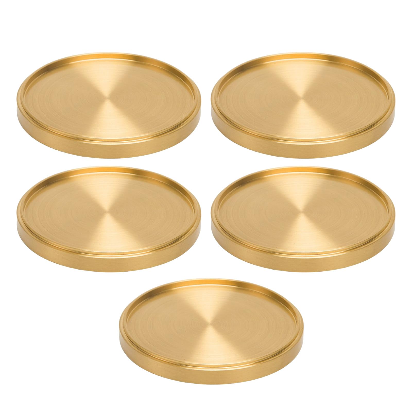 Generisch Lot de 5 dessous de verre en laiton, métal, 5 tasses en laiton, B