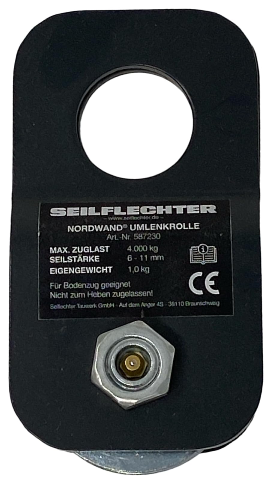 Seilflechter - Klappbare Umlenkrolle für Seile mit Ø 6-11 mm, 4 t Zuglast, pulverbeschichteter Stahl