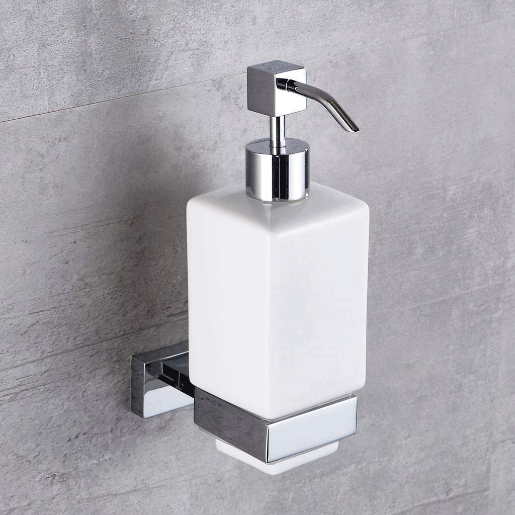 Bottiglia compatta con Pompa per Dispenser di Sapone Liquido Ricaricabile, Quadrata, in Metallo, per controsoffitto da Bagno, lavello della Cucina
