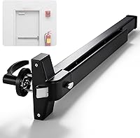 IRONWALLS 32" Heavy Duty Stainless Steel Commercial Panic Exit Device Push Bar with Exterior Lever Trim - Fits 32-48" Doors, Black