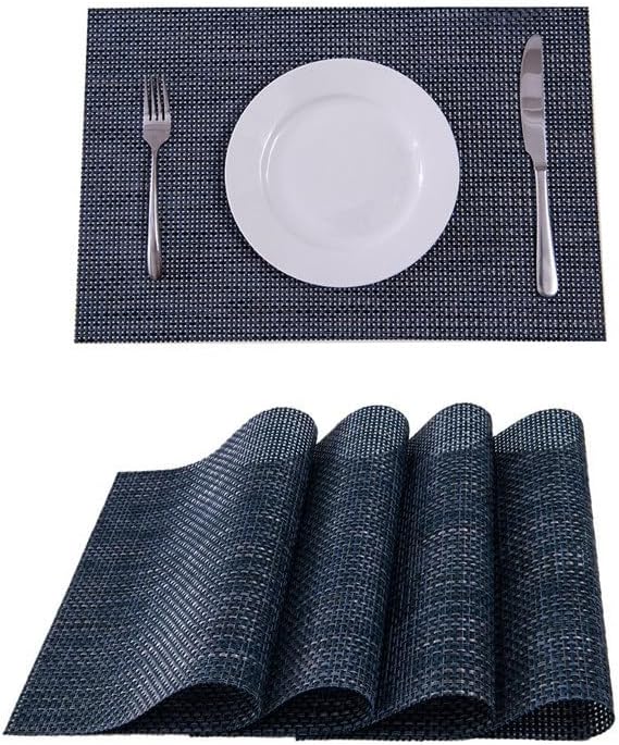 Placemats Set of 6 Washable Heat Insulation Non-Slip Woven Vinyl Table Mats for Kitchen Dining Room