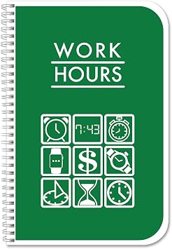 BookFactory Work Hours Log Book/Working Hours Tracking Journal/Plant Worker Tracking Hourly Shifts Tracker Notebook - Wire-O, 108 Pages, 3.5 x 5.25 BX Made in USA