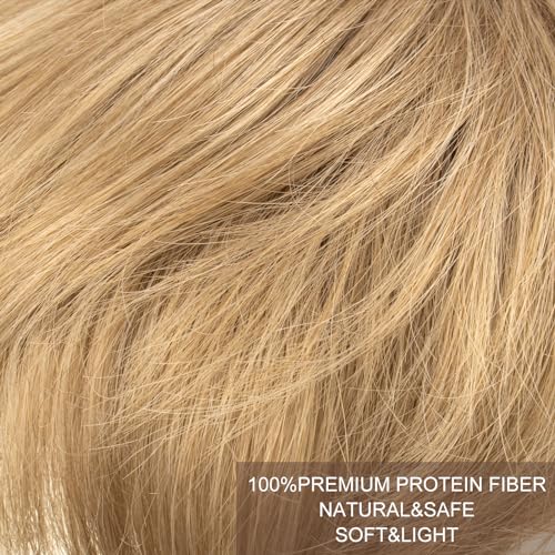 Image of PORSMEER Hair Topper for Women - Short Pixie Cut Synthetic Piece for Thinning Hair - Wiglet (Blonde)