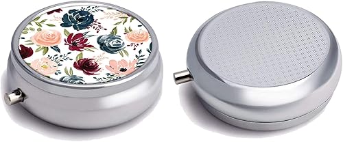 Miniatura 4 de Pastillero redondo, 3 compartimentos, mini monedero decorativo de bolsillo, portátil, para medicina, tableta, soporte para vitaminas, organizador de