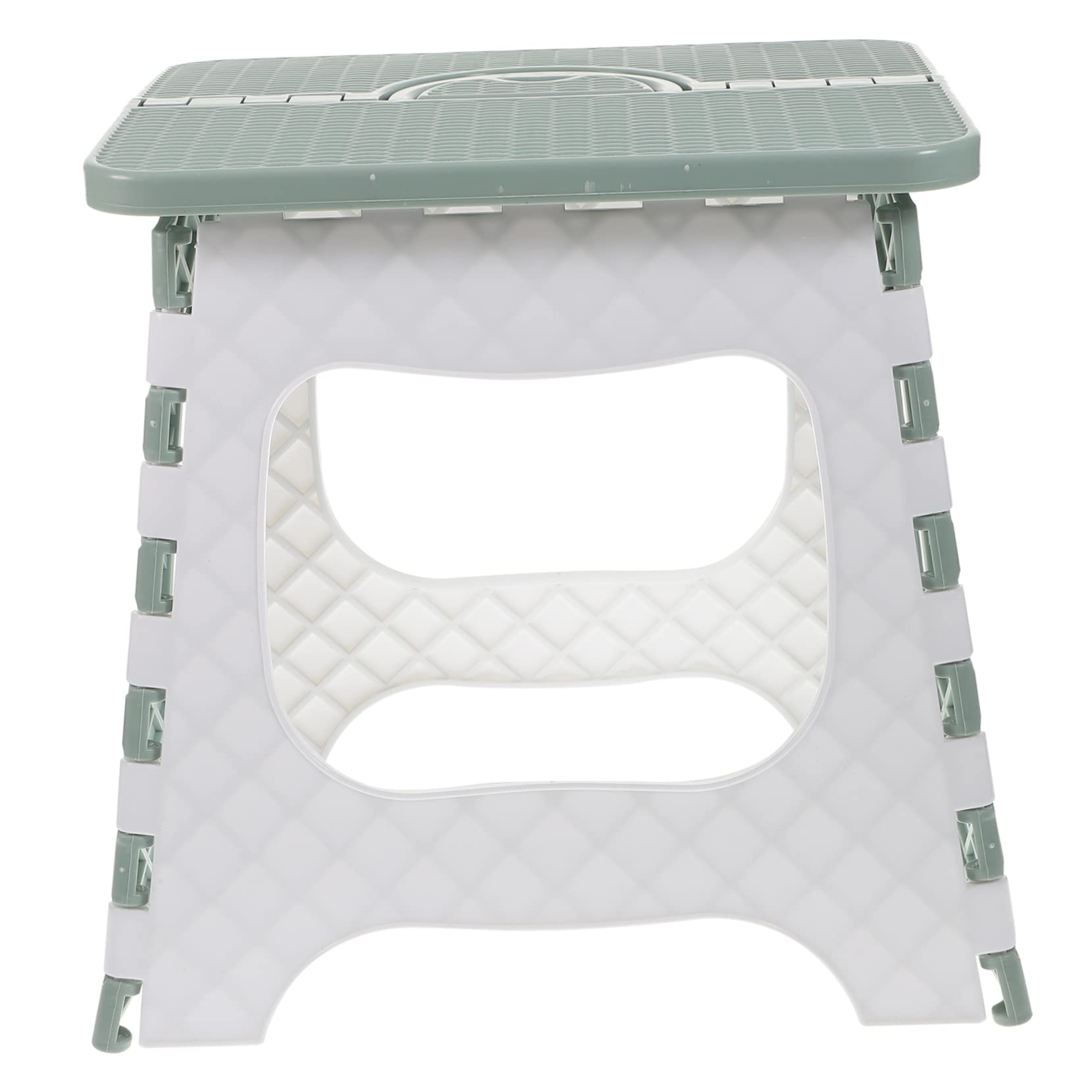 Sosoport Portable Collapsible Chair Green Folding Stool for Home Use Lightweight Outdoor Foot Stool with Skid Foot Pads for Camping Fishing and Travel Activities