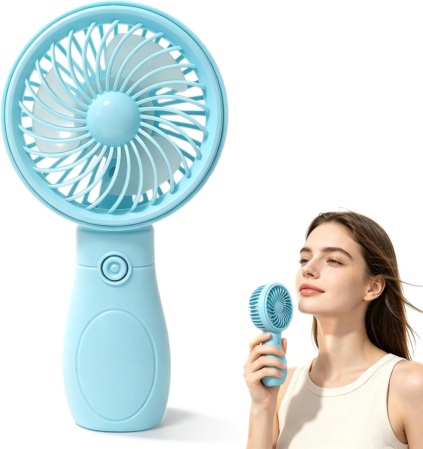 Mini Handheld Fan USB Rechargeable 3 Speed Portable Table Fan, Mini Fan Handheld, USB Rechargeable, 3 Adjustable Speeds, Travel & Commuting