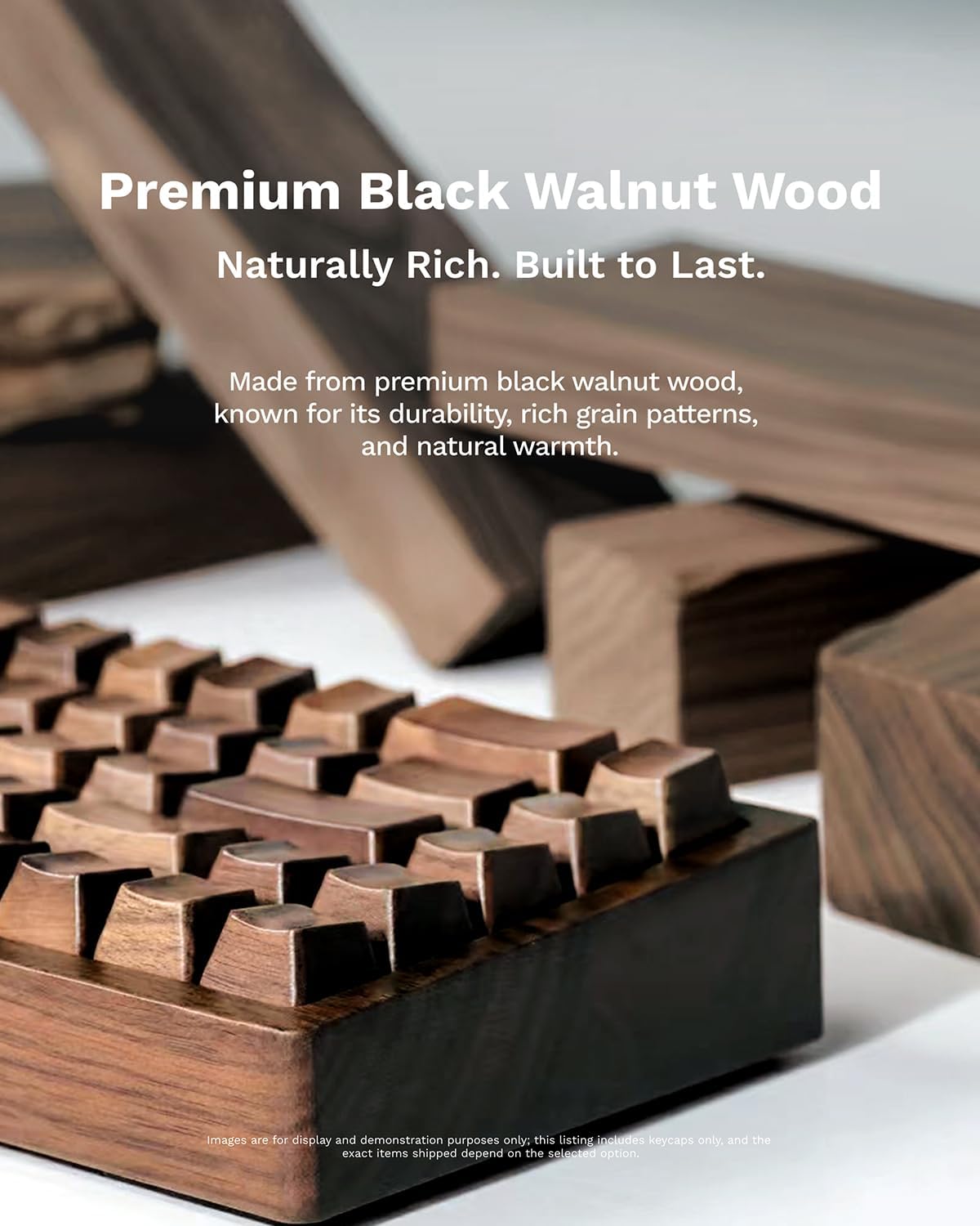 Black Walnut Wood Keycaps, Wooden Keycap for Mechanical Keyboard, OEM Profile, Artisan Key Caps Set, MX-Style Compatible, Single Keys & Complete Sets (60% 80% 100% Keyboard 16-Key Set)