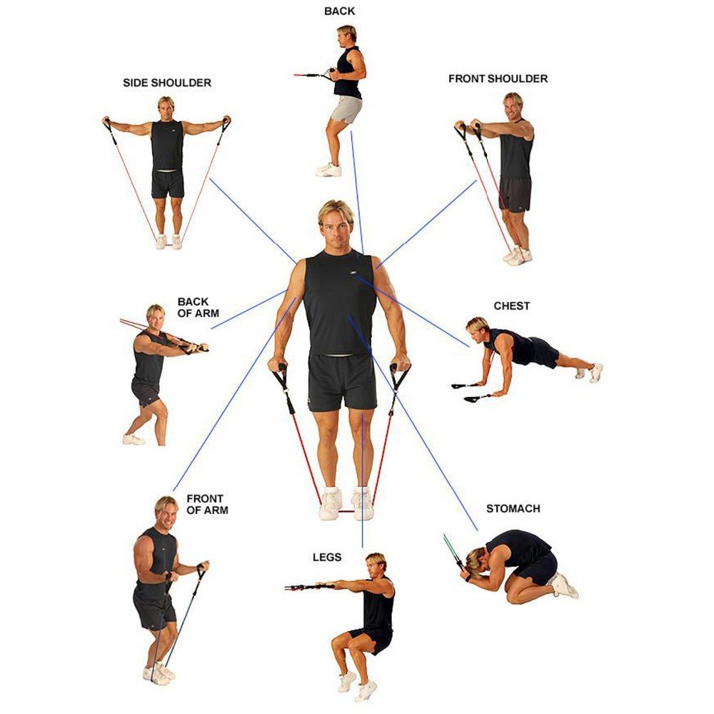 9 PC/Set Bandas de Resistencia, 45 Libras Estiramiento de la Aptitud de Resistencia Bandas de Goma Ejercicio de Entrenamiento de Peso Ligero Aaccessories la Clase de Gimnasia
