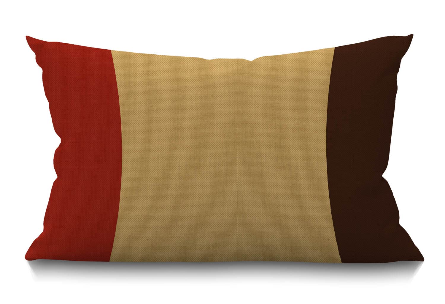 Bgbdeia Multi 314 3 Tone Color Stripe Farmhouse Oblong Rectangle Cushion Cover Red Gold Dark Brown Coarse Stripe Decorative Throw Pillow Case,12X20 Inch 30 X 50 Cm