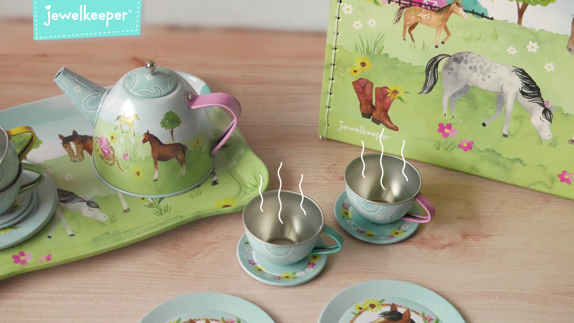 Jewelkeeper Service De Thé Enfants - Dînette 5 Pièces - Jeu D'Imitation - Cadeau Fille/Garçon 3+ Ans