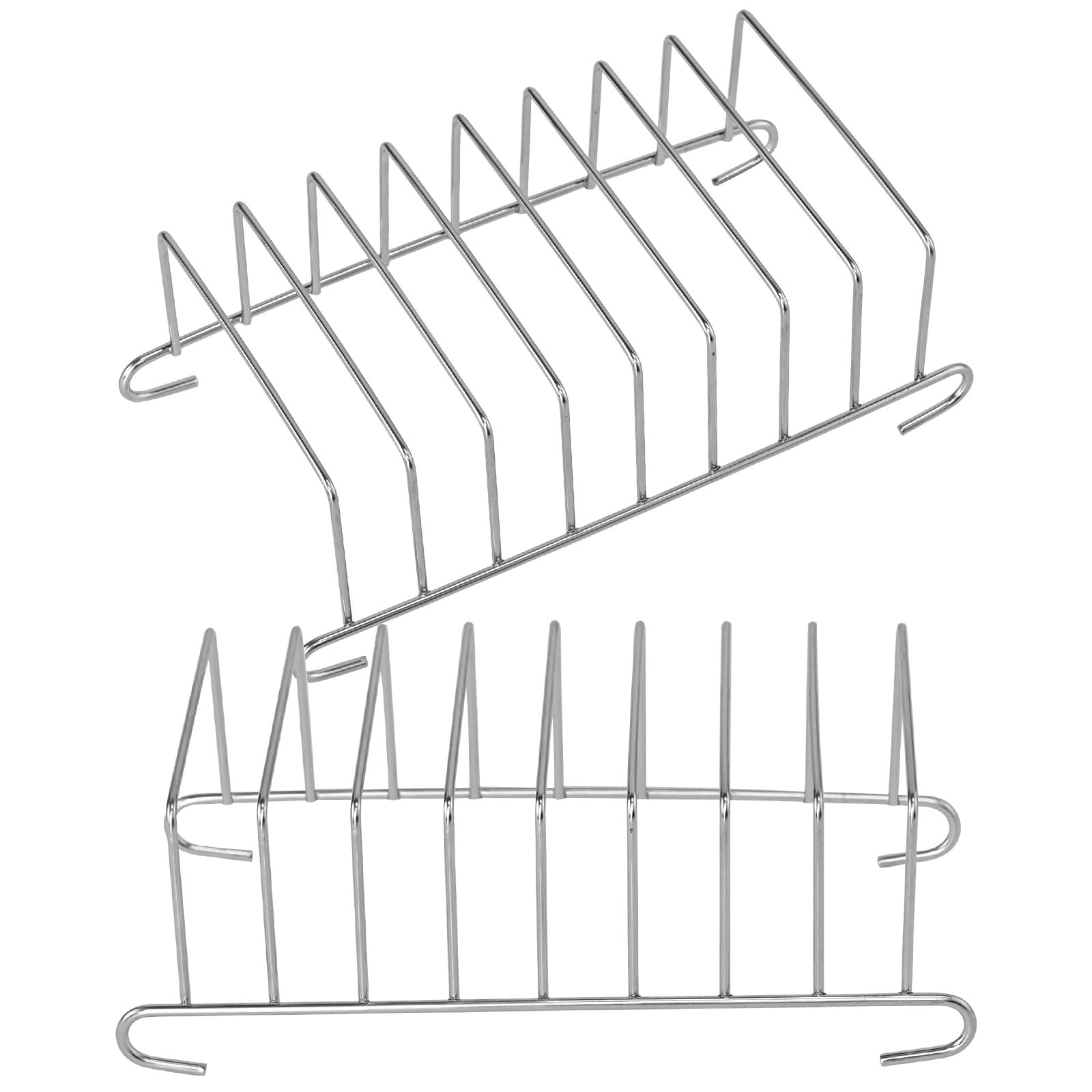 YIWONFU Stainless Steel Toast Rack, Set of 2 - Stainless Steel Bread Rack for Air Fryer, Oven & Baking Tray, Space-Saving Bread Holder for 8 Slices, Cooling and Serving Rack, Kitchen Accessory