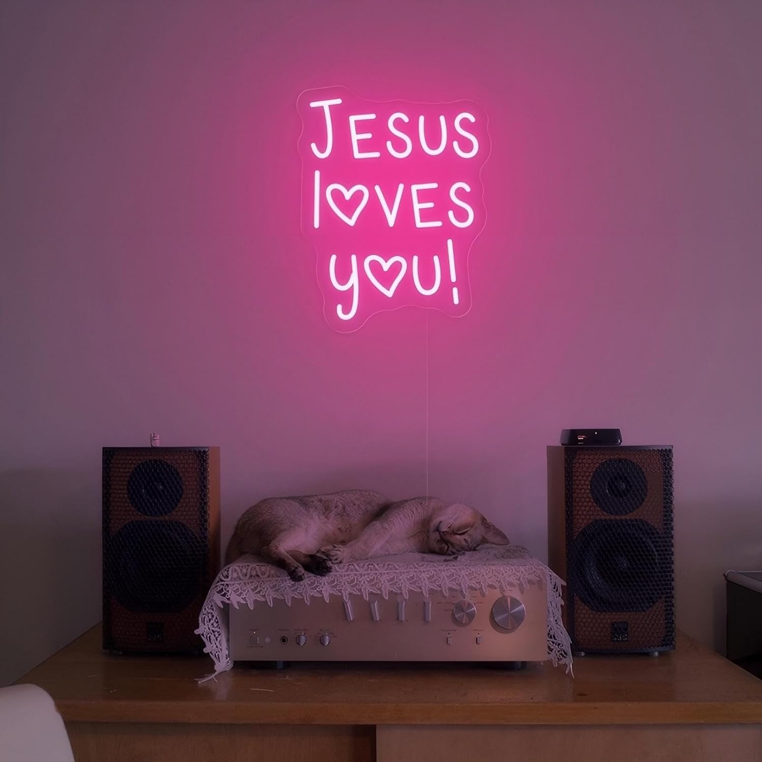 Jesus Loves You neon sign, Religious Wall Decor, Jesus Led Light Sign, Christian Faith Gifts, Bedroom Wall Hangings, Christian Theme Neon for or Christian Easter Engagement Wedding Celebrations