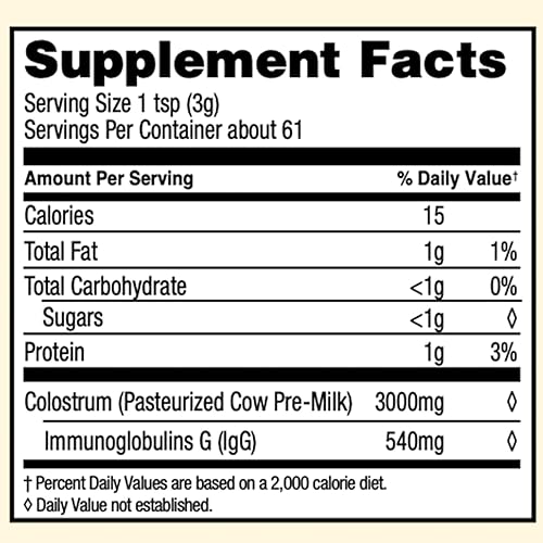 Miniatura 5 de Surthrival: Polvo de calostro (6.5 onzas), optimización y recuperación inmunológica, suplemento dietético en polvo, salud intestinal, apoyo