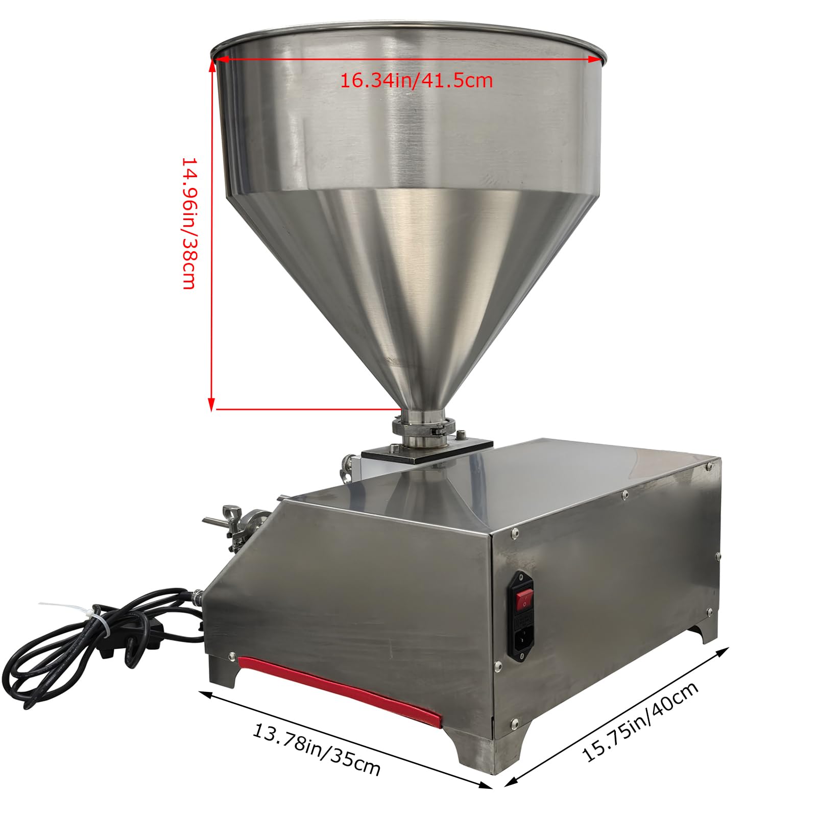 TECHTONGDA 20L Commercial Electric Cream Puff Filling Machine 110V Double Spout Donut Pastry Filler Bread Donut Jam Filling — view 3