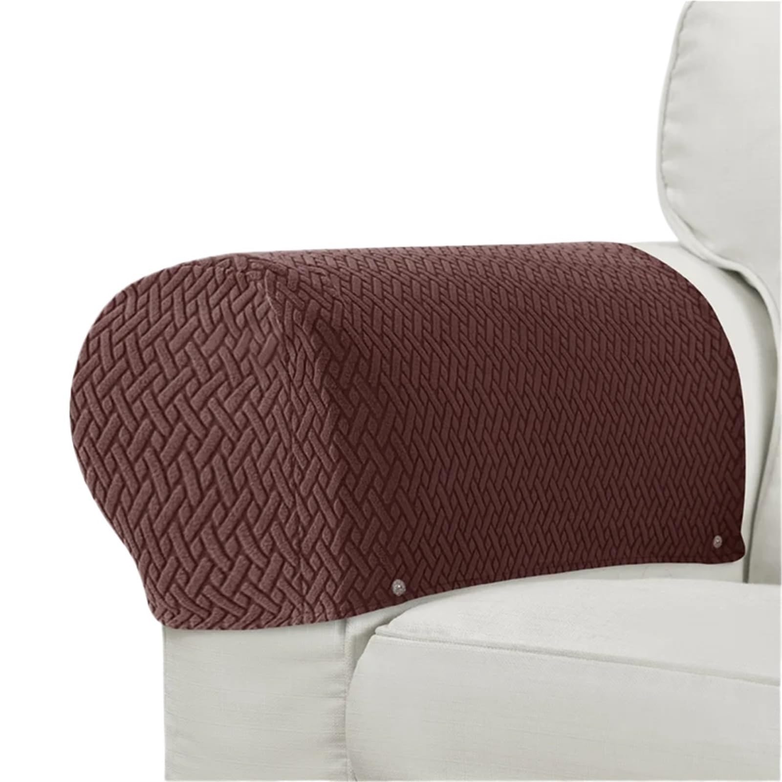 Zovloer Arm Chair Covers 6pcs Jacquard Sofa Armchair Covers Anti-dirty Removable Armrest Chair Slipcovers Elastic Home Arm Protector Cover For Recliner Armchairs Sofas Couch(Coffee)