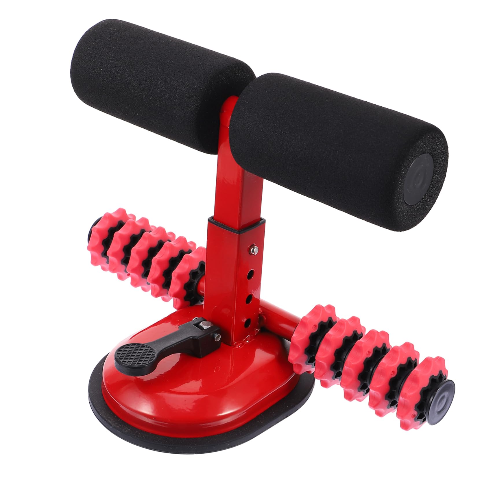 Sosoport Sit up Machine Workout Machines Workout Machines for Home Flooring Door Sit up Bar Waist Exerciser Sit up Assist Bar Metal Red Adjustable Belly Fitness Equipment Sit-up Device Yoga