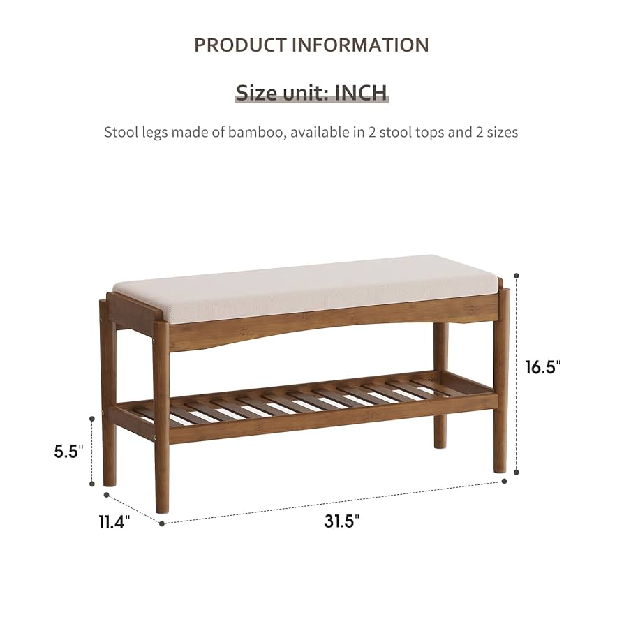 Amazon.com: STDDRE Shoe Bench Entryway Bamboo 2-Tier Shoe