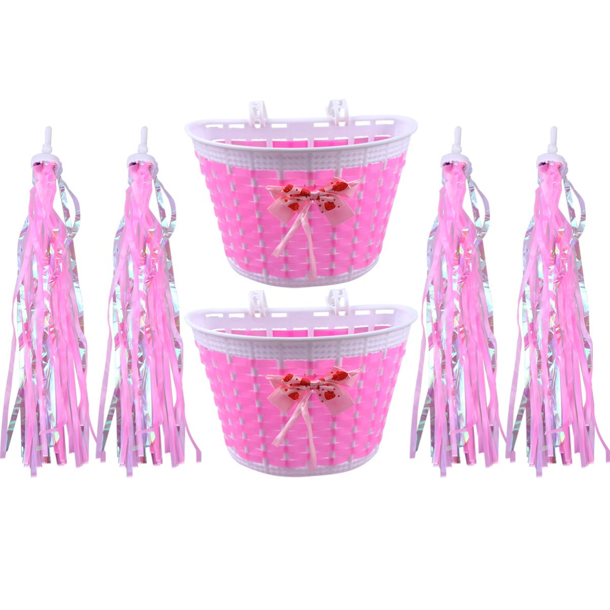BESPORTBLE MTB Handlebars 6pcs Kids Bike Basket Tassel Ribbon Bike Streamers Handlebar Basket Girls Bike Handlebar Accessories for Kids Children Baby Decor