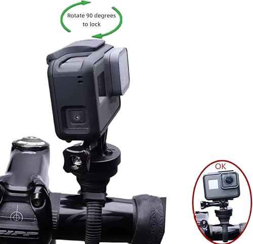 Miniatura 3 de NELboNs Liberación rápida Go Pro cámaras de acción adaptador montaje para bicicleta fuera manillar delantero héroe DJI Insta 360 cámaras Thumbscrew