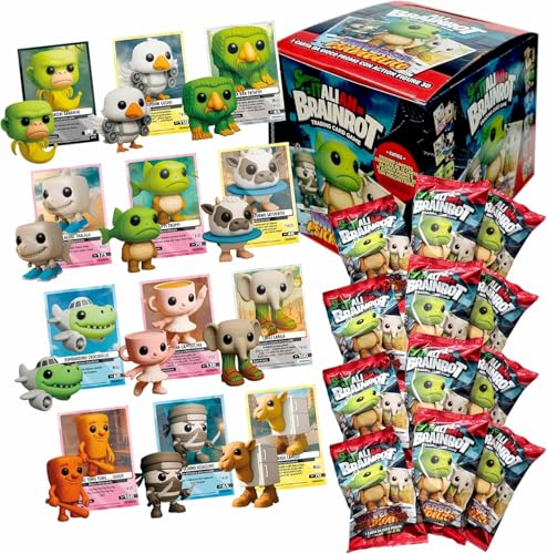 Skifidol Brainrot Trading Card Game : Pack de 12 Cartes et 12 Figurines 3D Collection