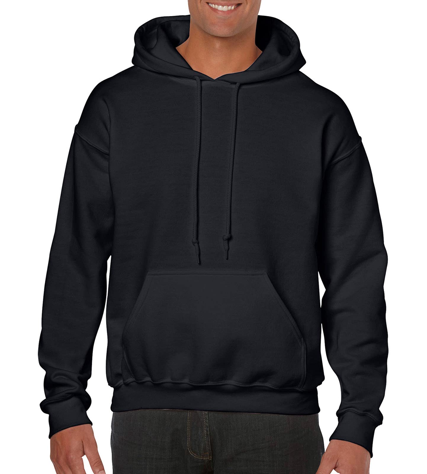 Gildan Men's Heavyweight Hooded Sweatshirt Hoodie, Black, S