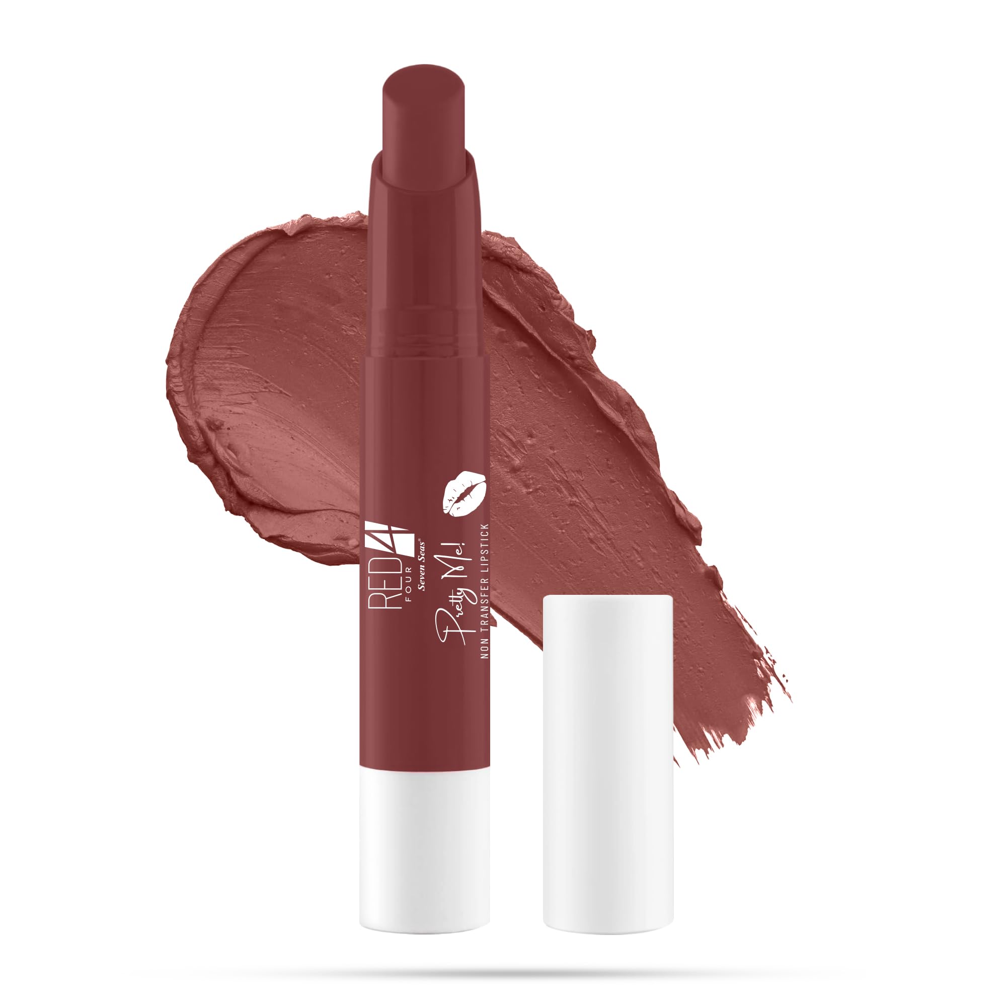Pretty Me Non Transfer Matte Lipstick | Creamy Matte | Enriched With Vitamin E | Long Lasting Stay Up to 24 Hours | Nudy Mauve, 3.8g