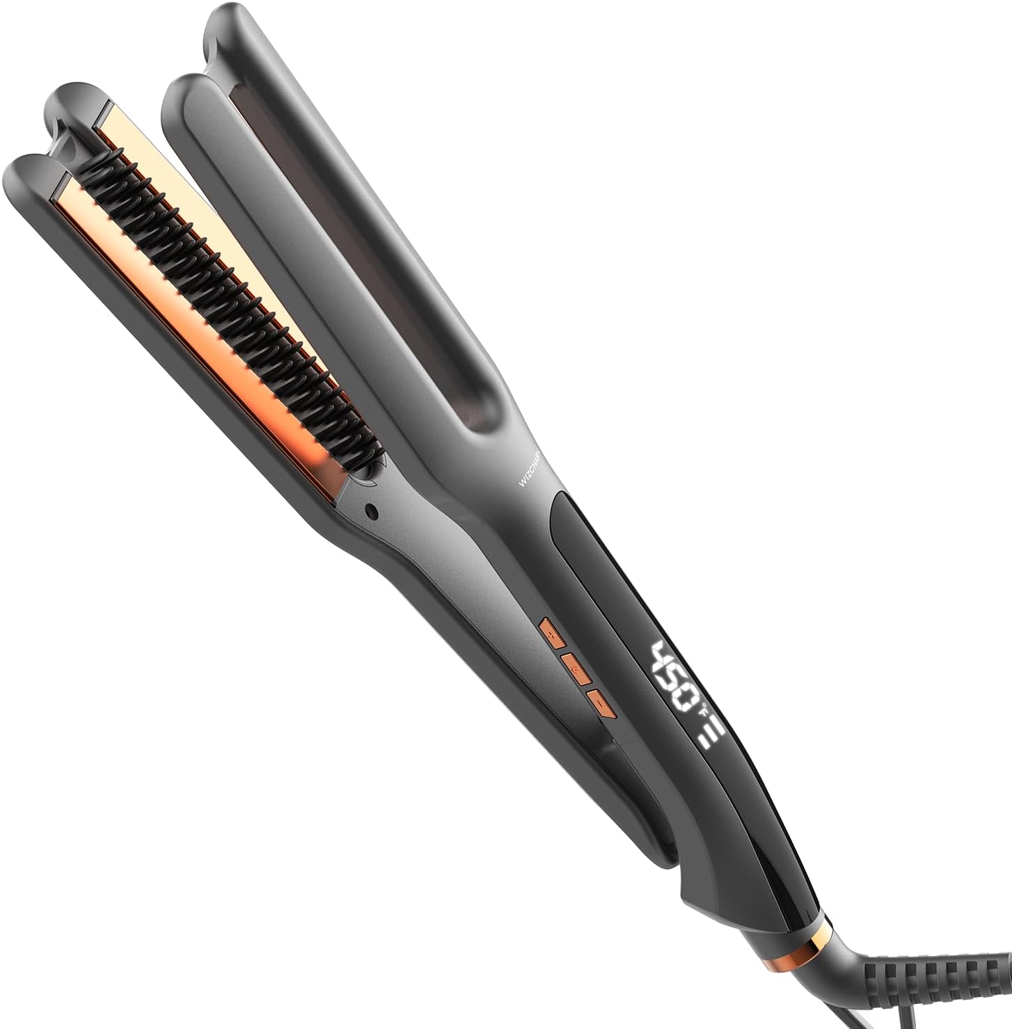 Flat Iron Hair Straightener and Curler – Dual Voltage, 2-in-1 Design with Dual Plates, 16 Adjustable Temps for All Hair Types, Ideal for Thick Hair