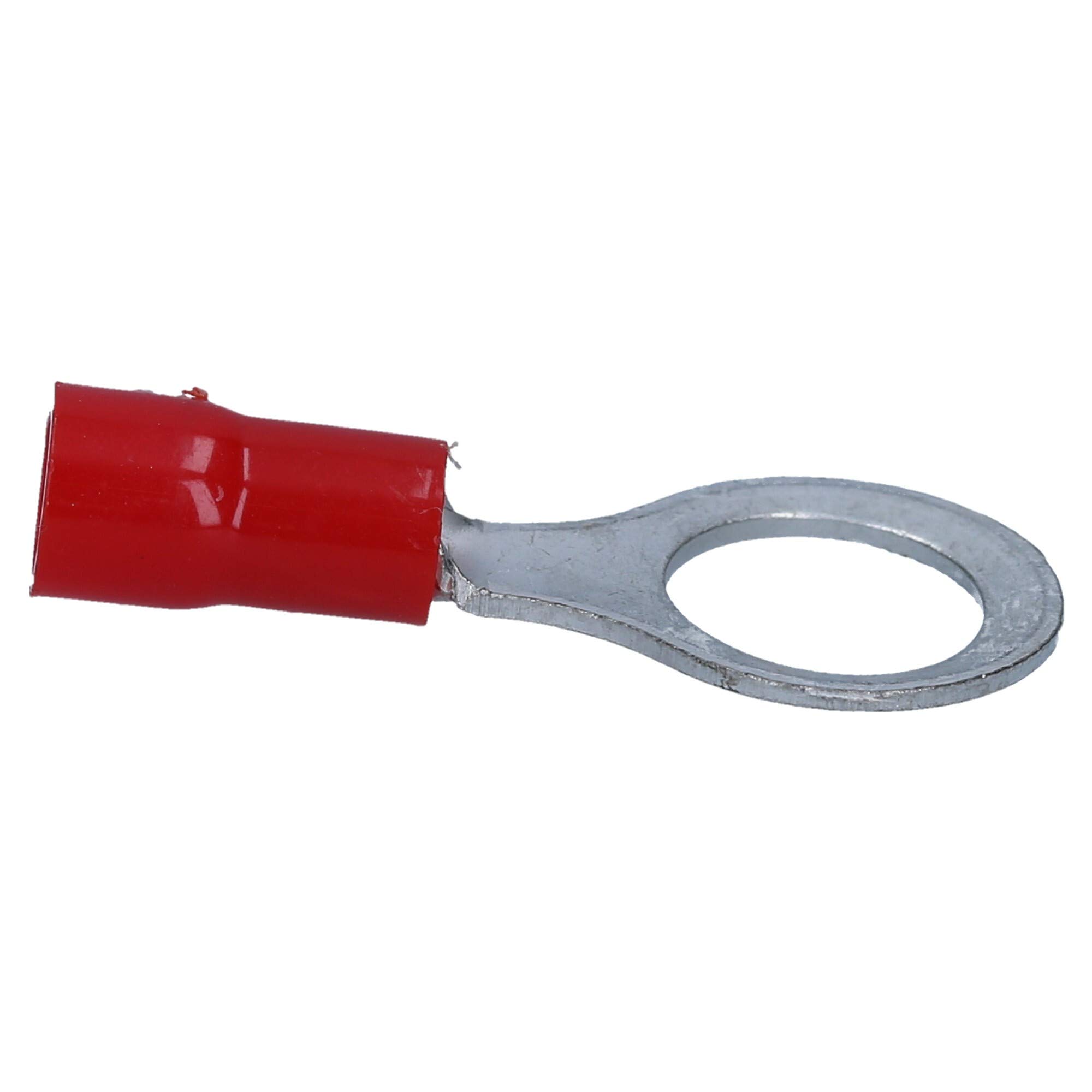 Cembre 50x RF-M8 Terminal de Cable Anular Aislado M8 Rojo, 0,25-1,5 mm² | Conector de compresión de latón estañado, ideal para instalaciones eléctricas en coche, camión o casa, de -20 a +80 °C