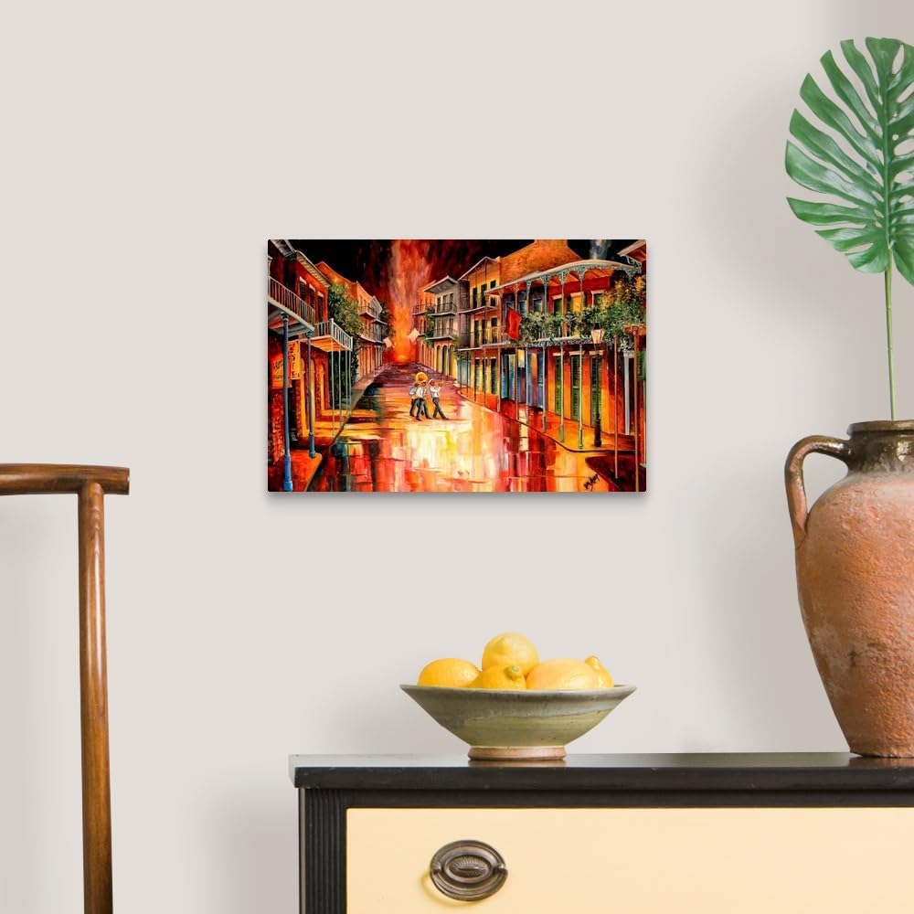 CANVAS ON DEMAND Royal Street Serenade Canvas Wall Art Print by Diane Millsap, Home Decor, Street Scene, Nature Artwork, 18" x12in