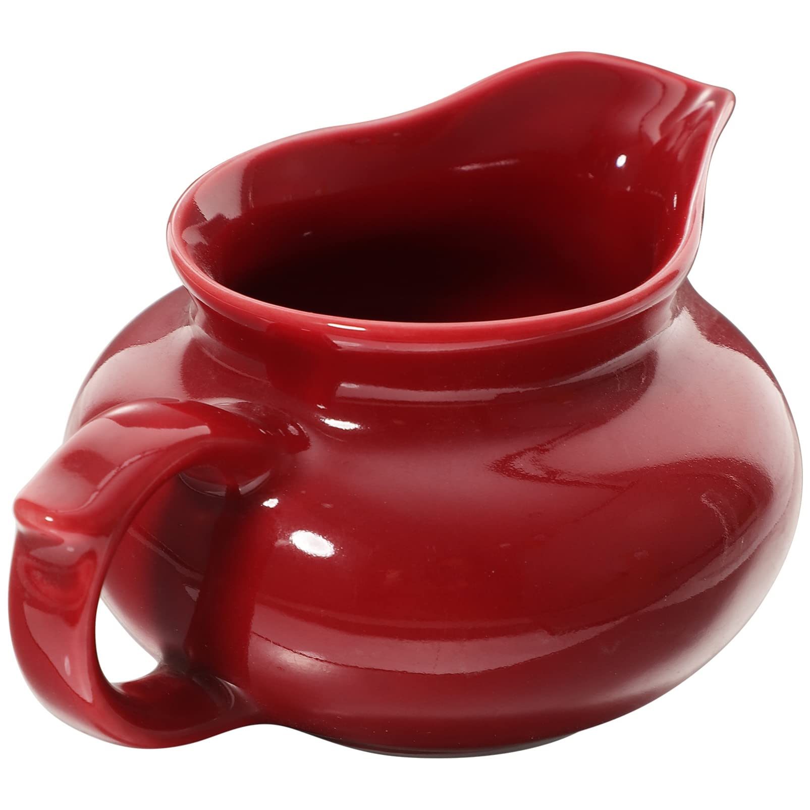 Kichvoe Red Classic Mini Ceramic Sauce Pitcher with Handle
