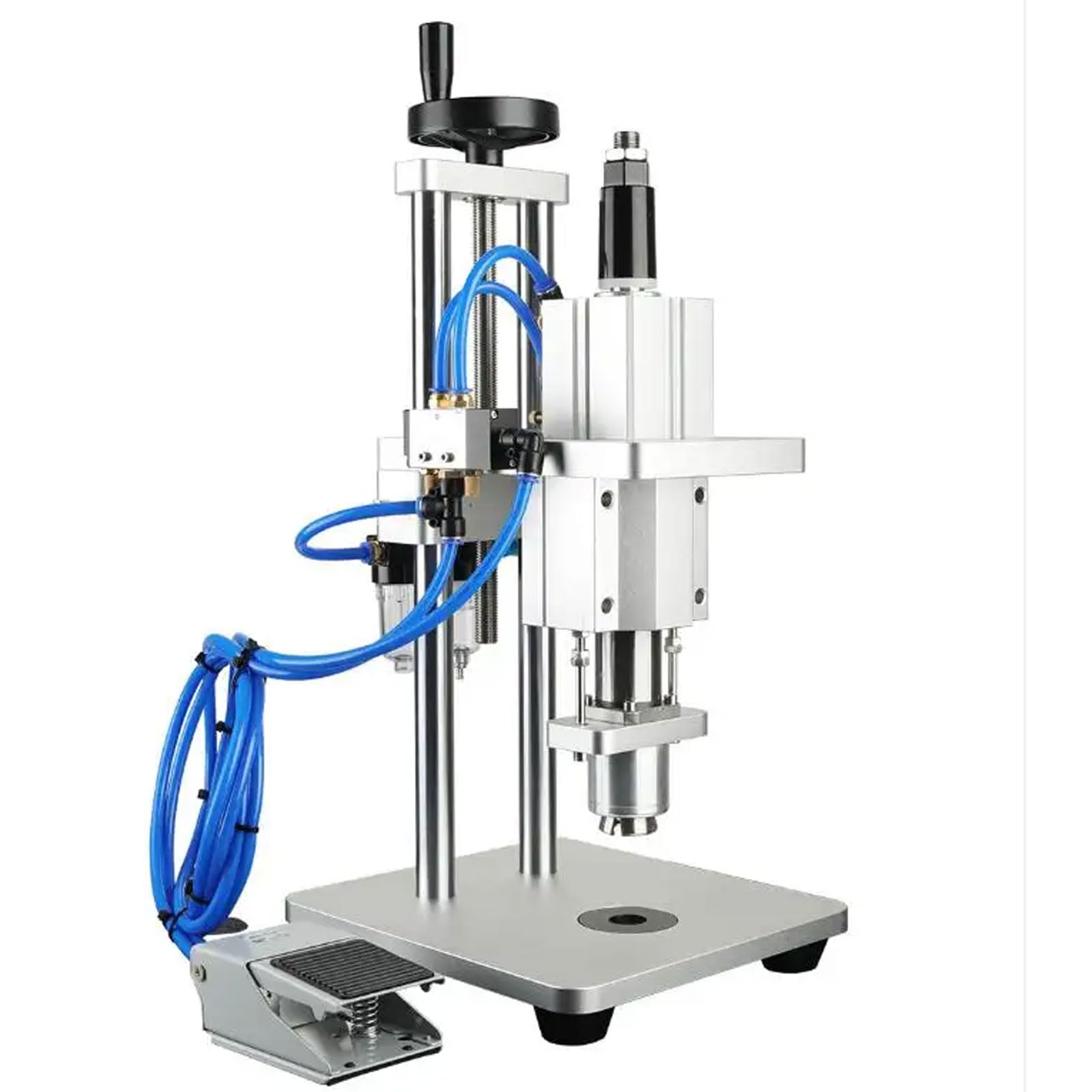 IUokLU Pneumatic Vial Sealing Machine, Desktop Vial Crimper Machine, Height Adjustment + Foot Switch,Aluminum Cap Sealer-15mm