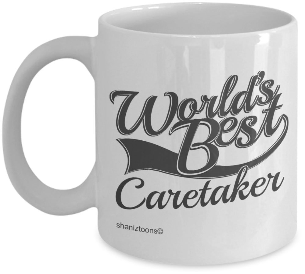 Shaniztoons White Caretaker World's Best Novelty Gift Mug