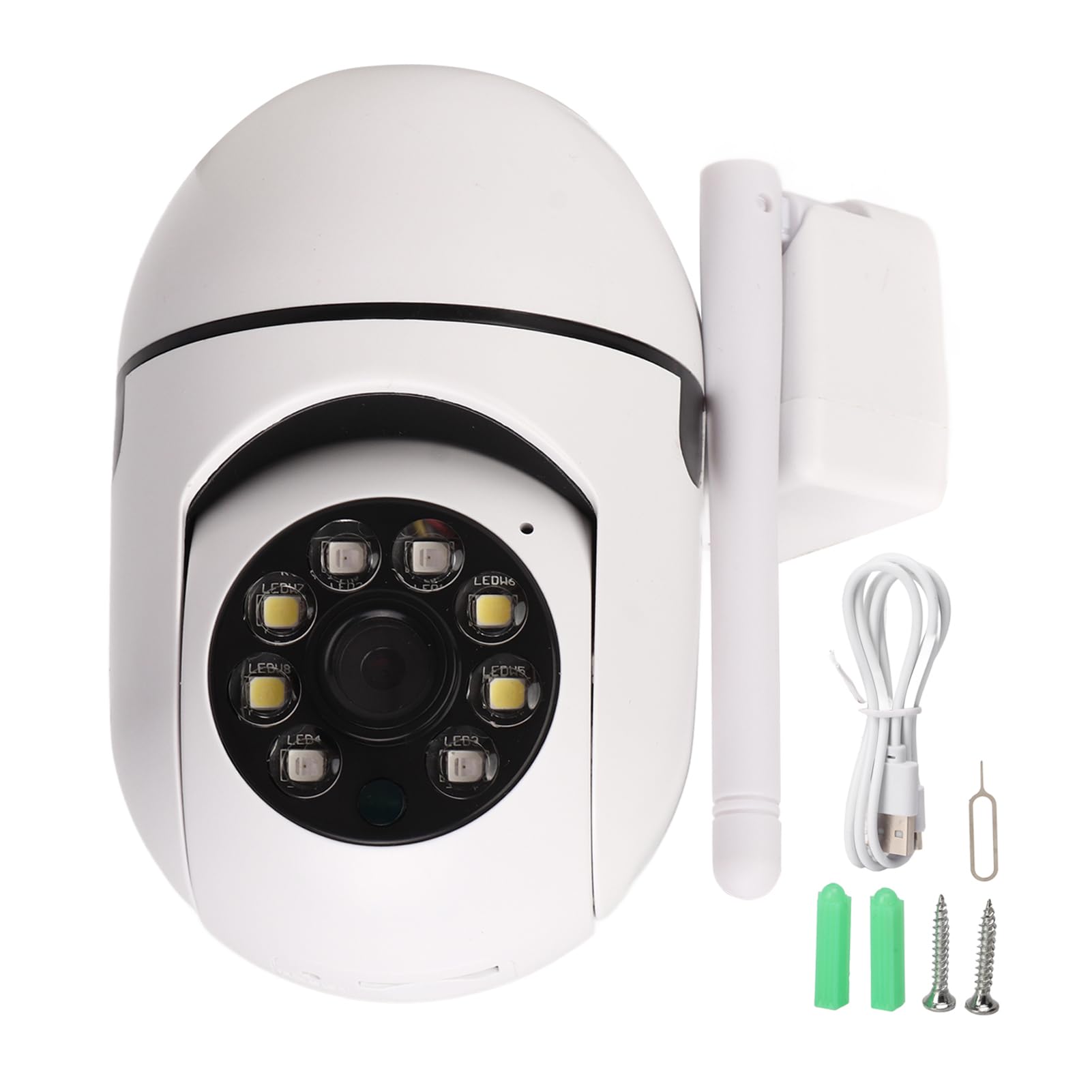 Cámara de Seguridad Inalámbrica Al Aire Libre, 1080P WiFi Cámara de Seguridad para el Hogar HD Night Watch Intercomunicador de Voz de 2 Vías, Cámara de Vigilancia con Control