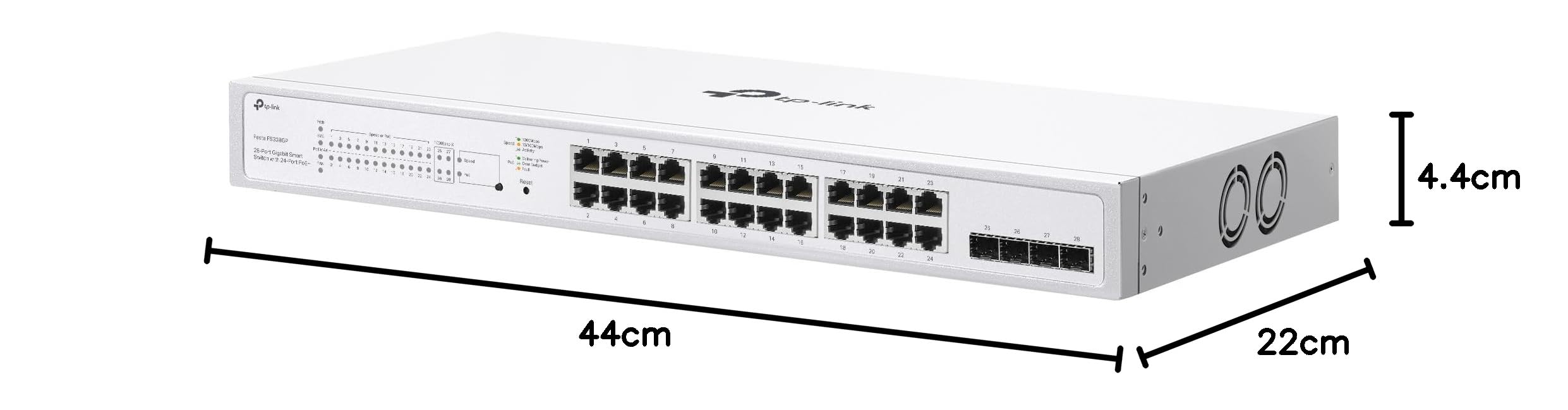 TP-Link Festa FS328GP Commutateur PoE+ Gigabit 28 Ports, 24 PoE, 250 W, Gestion dans Le Cloud, Optimal pour Les Grands réseaux, QoS avancé, sécurité et facilité d'utilisation