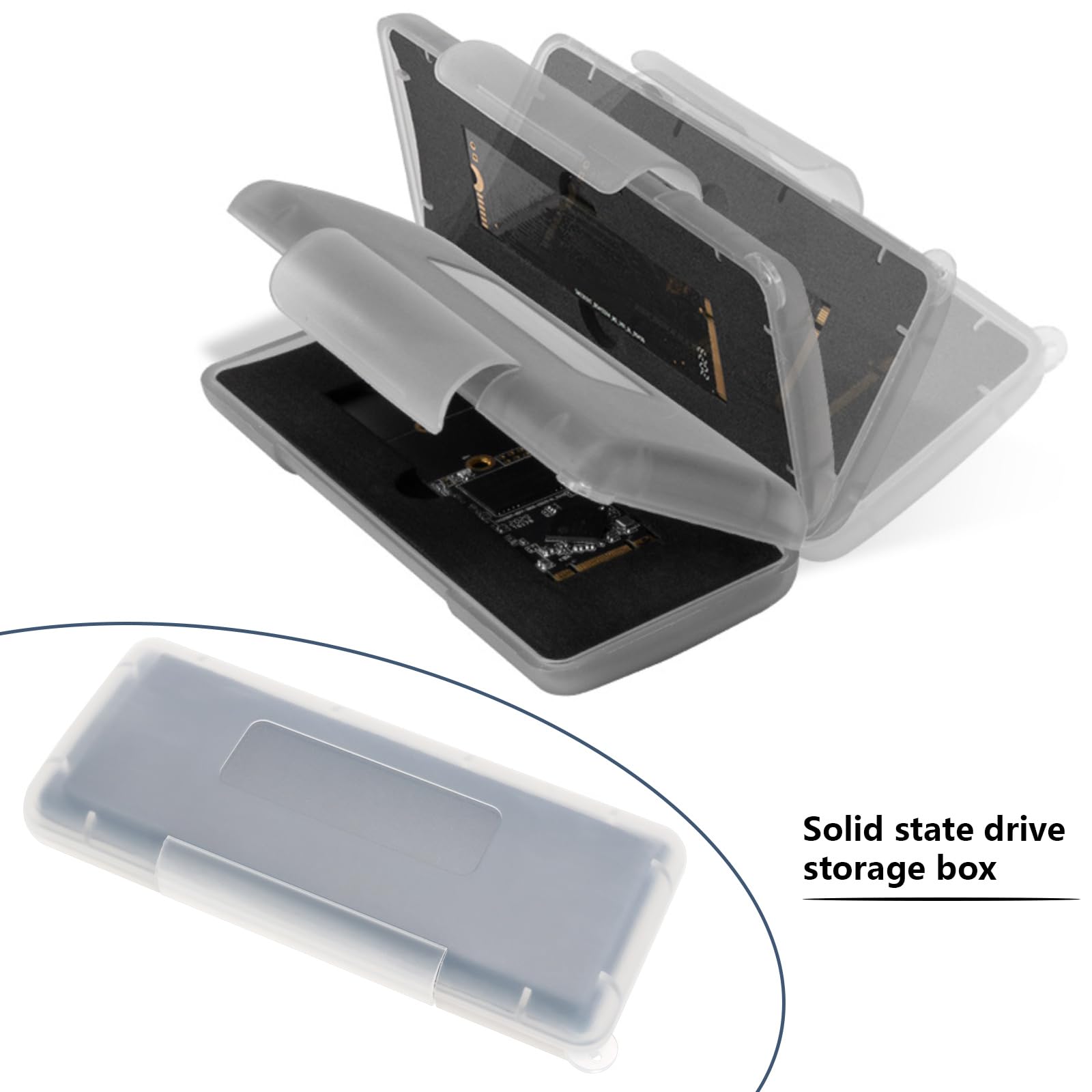 eMagTech 2Pcs Hard Drive Case - M.2 SSD Protection Box - Waterproof & Dustproof - Compatible with M.2 2280/2260/2242/2240/2230 SSDs