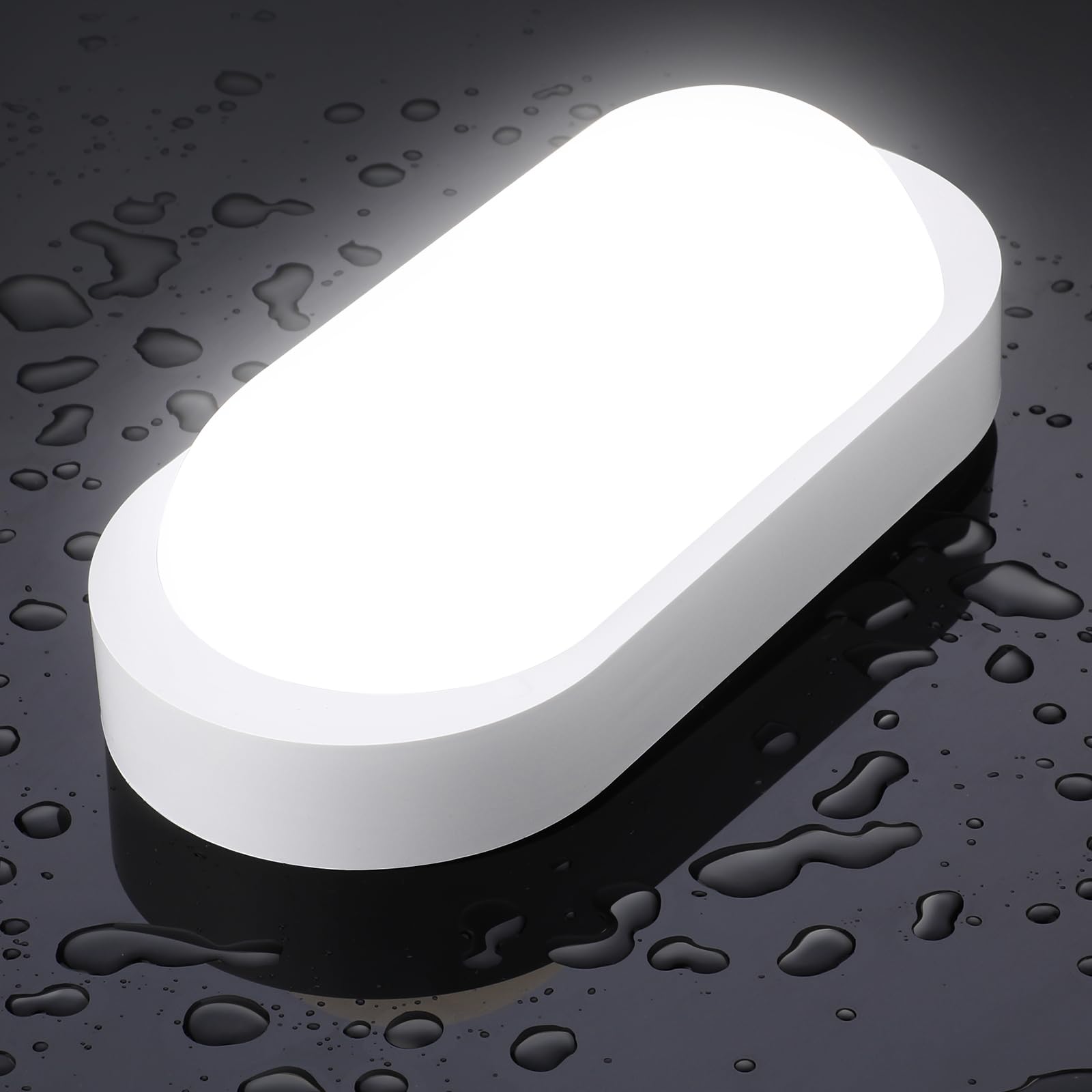 Oraymin 2 lampade a LED per cantina, 18 W, 1710 lm, IP65, lampada da parete ovale, 4000 K, bianco neutro, per scale, corridoio, cantina, WC, garage, 20,7 x 9,8 x 6 cm