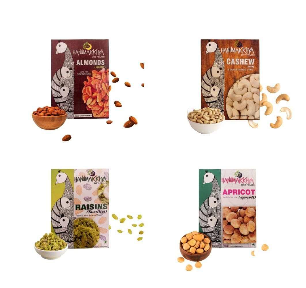 Hanumakkhya Dry Fruits combo pack 400 GM of Almonds Raisins,Badam Apricot (4x100g) (B0C7NCGN96) Amazon Price History, Amazon Price Tracker