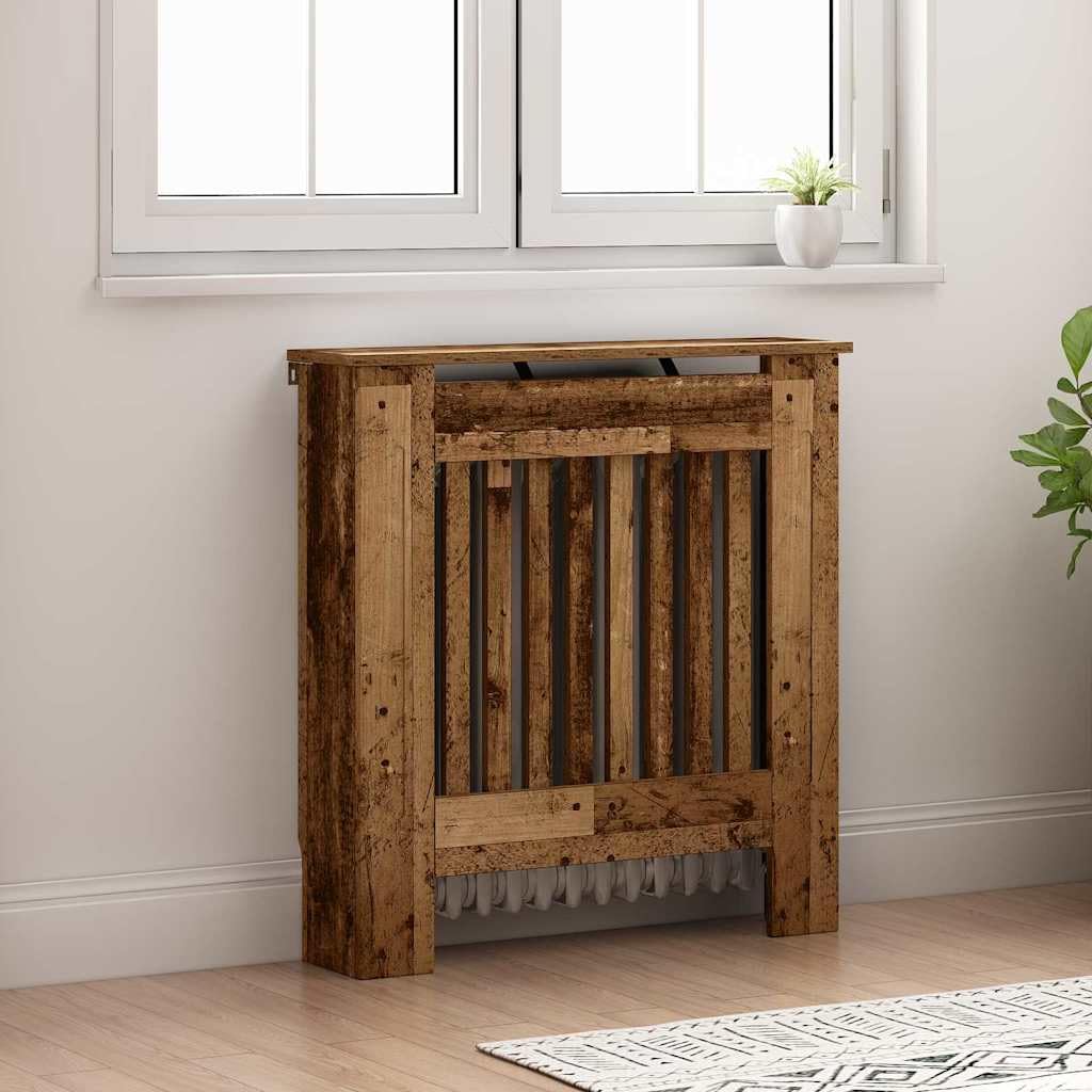 Cache Radiateur, Couverture de Chauffage Couvercle de Radiateur Meuble Cache-radiateur à Grille Bois Ancien 78x19x81,5 cm Bois d'ingénierie