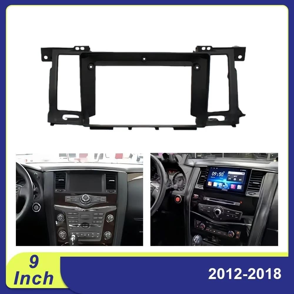 Générique Cadre de façade d'autoradio 9 "pour Nissan pour Patrol 2012-2018 2DIN Kit De Tableau De Bord Android De Voiture-Cadre 4x4 Panneau D’autoradio | Frame Cable