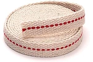 Bless International 1" Flat Cotton Wick with Red Stitch for Oil Lamps