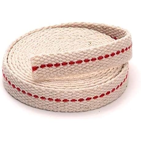 Bless International 1" Flat Cotton Wick with Red Stitch for Oil Lamps
