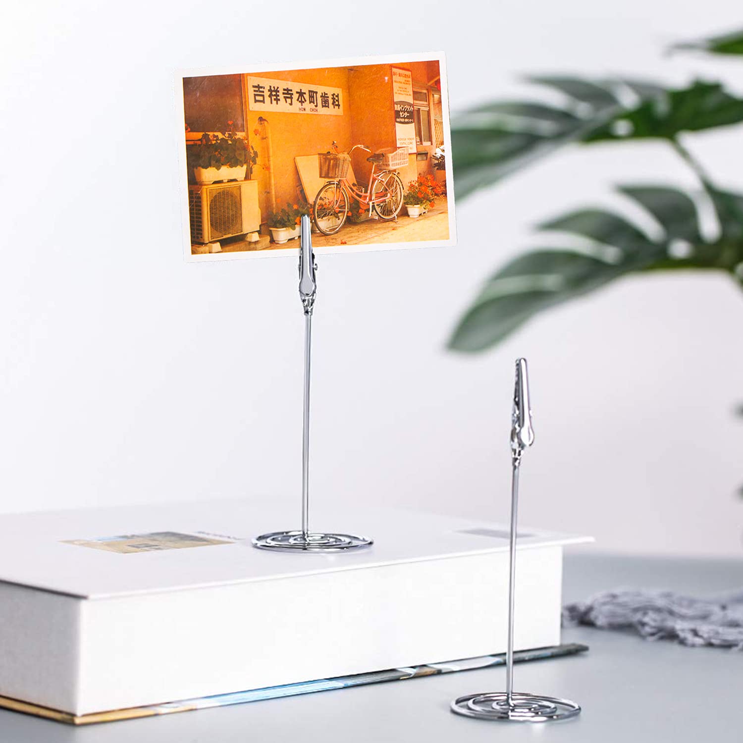 12 Clip Porta Messaggio Con Base - Supporto Per Foto E Note, Per Matrimoni E Ufficio, Oro - Foto 12